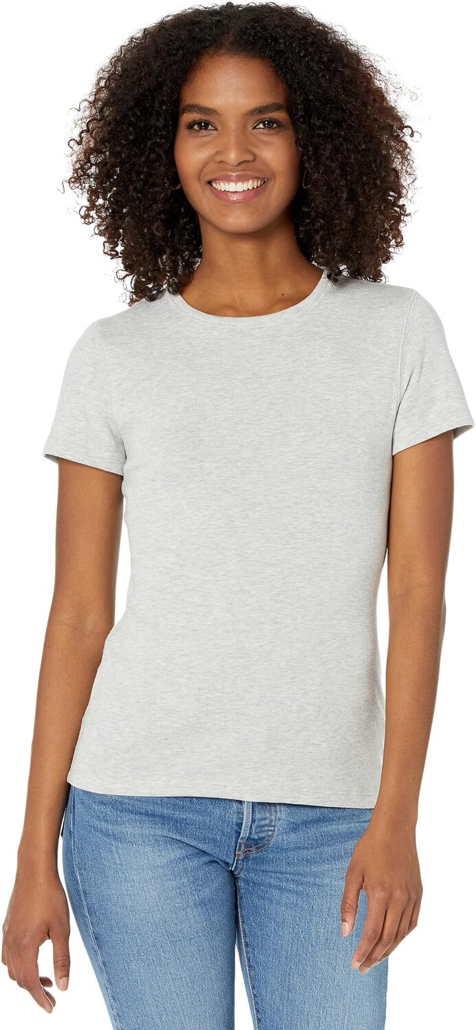 

Футболка Lilla P 1x1 Rib Short Sleeve Crew Neck T-Shirt, цвет Heather Grey