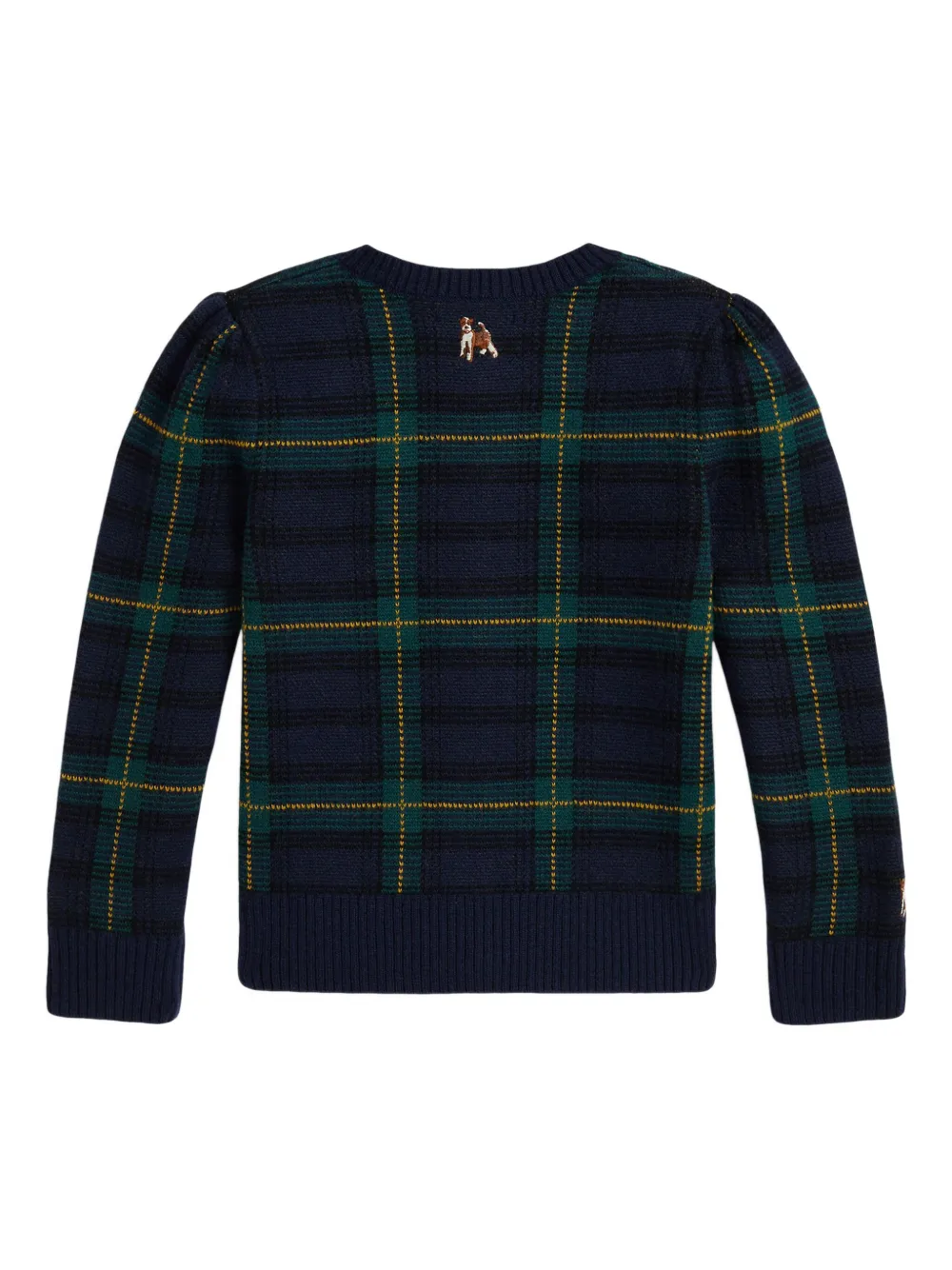 Клетчатый кардиган с вышивкой POLO RALPH LAUREN KIDS, синий — фото 2