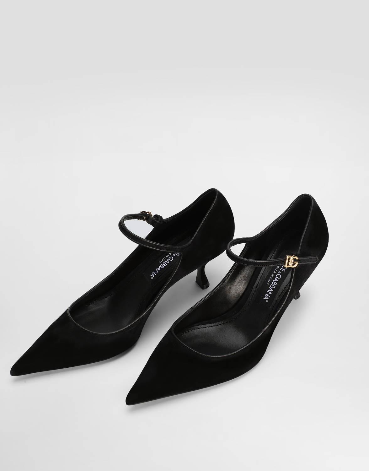 Туфли-лодочки из замши и наппы Dolce & Gabbana, черный — фото 4