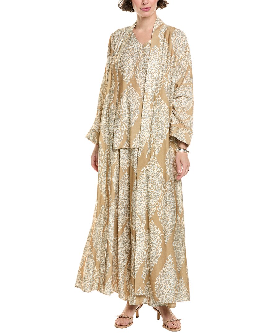 

Комплект Beulah из топа, кардигана и брюк, белый