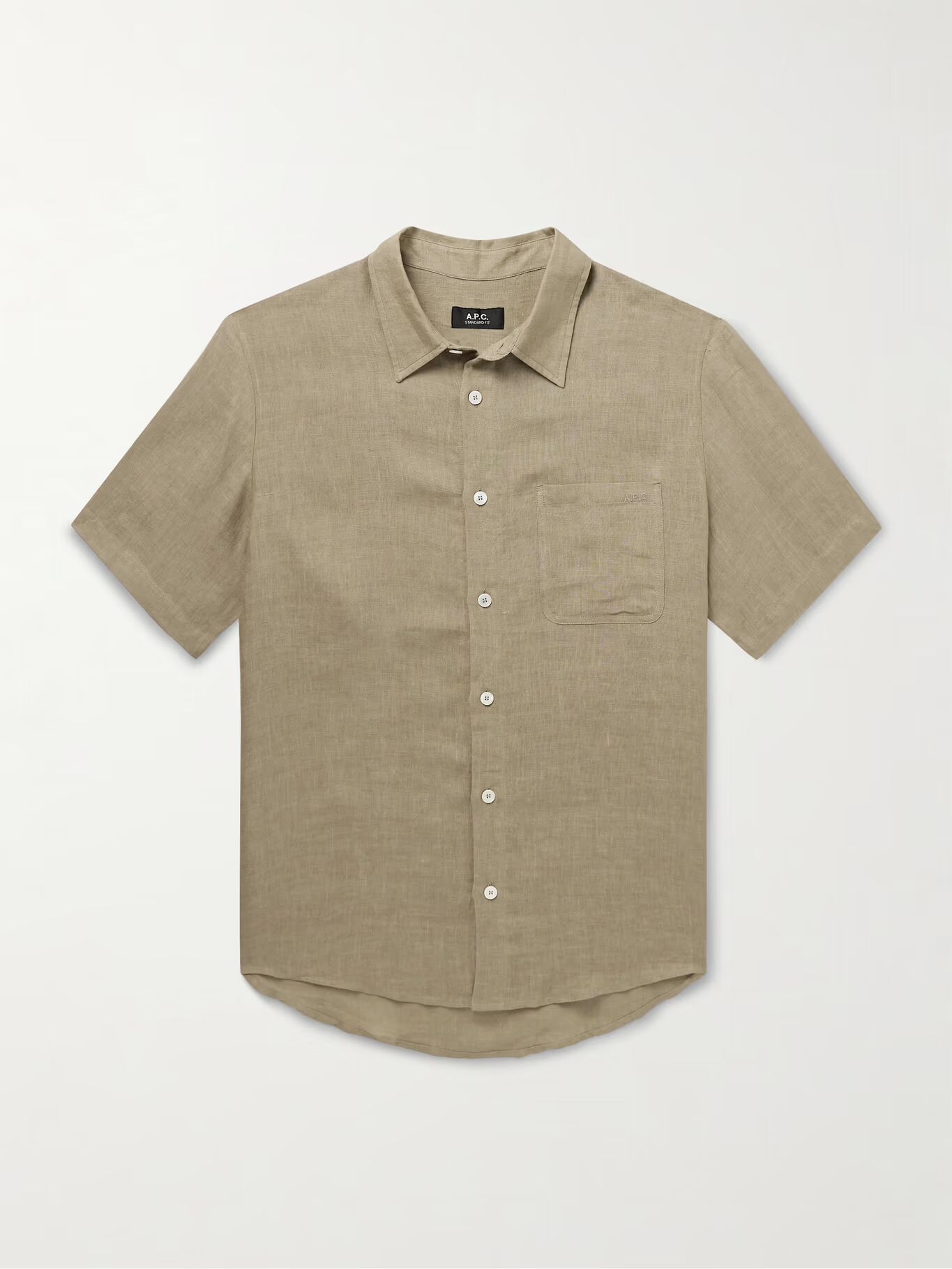 

Льняная рубашка с вышитым логотипом Bellini A.P.C., бежевый