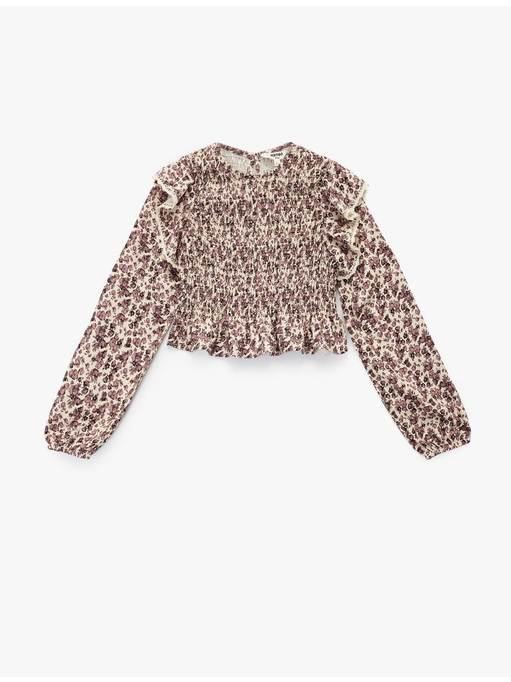 

Блузка LS бежевого цвета с узором KOTON