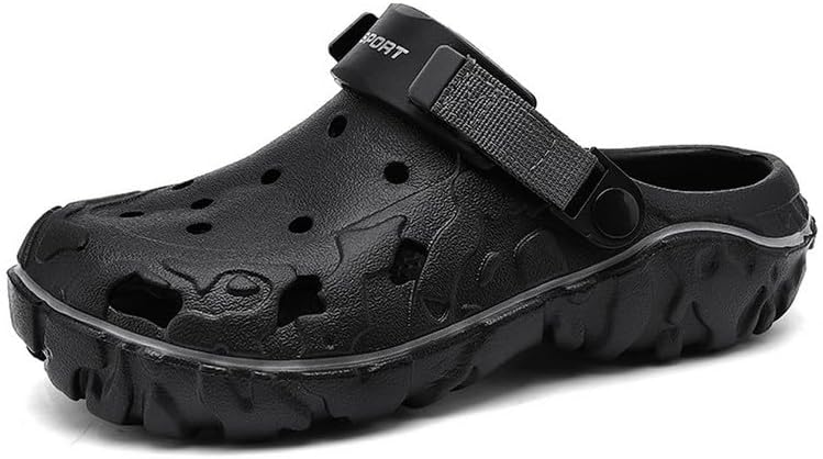 

Мужские сабо, садовая обувь без шнурков, легкие нескользящие сандалии, тапочки, молодежные водные туфли, удобная обувь для ходьбы Dhovor, черный