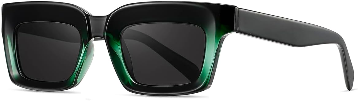 

Поляризованные солнцезащитные очки в стиле ретро для женщин Tr90, унисекс, квадратные солнцезащитные очки для мужчин, защита от УФ-излучения UV400, очки для активного отдыха, дужки из ацетата weiyuchen, Black Green Frame