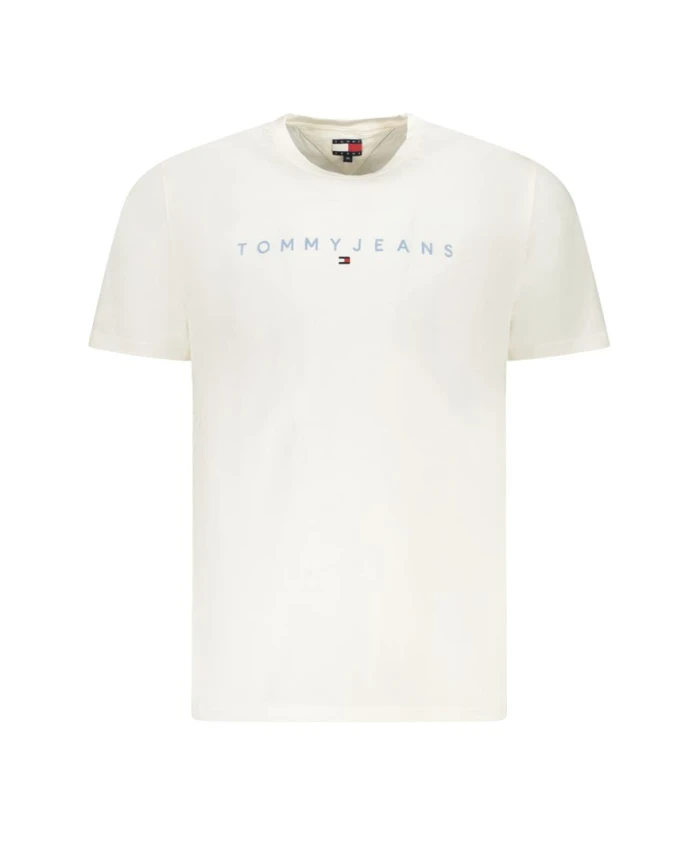 

Белая хлопковая футболка с вышитым логотипом. Tommy Hilfiger, белый