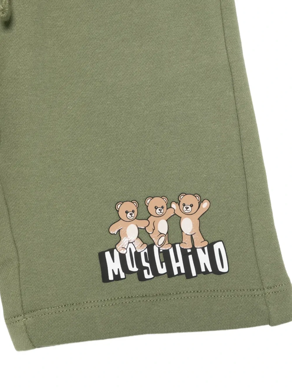 Шорты с графическим рисунком на шнурке Moschino Kids, зеленый — фото 3