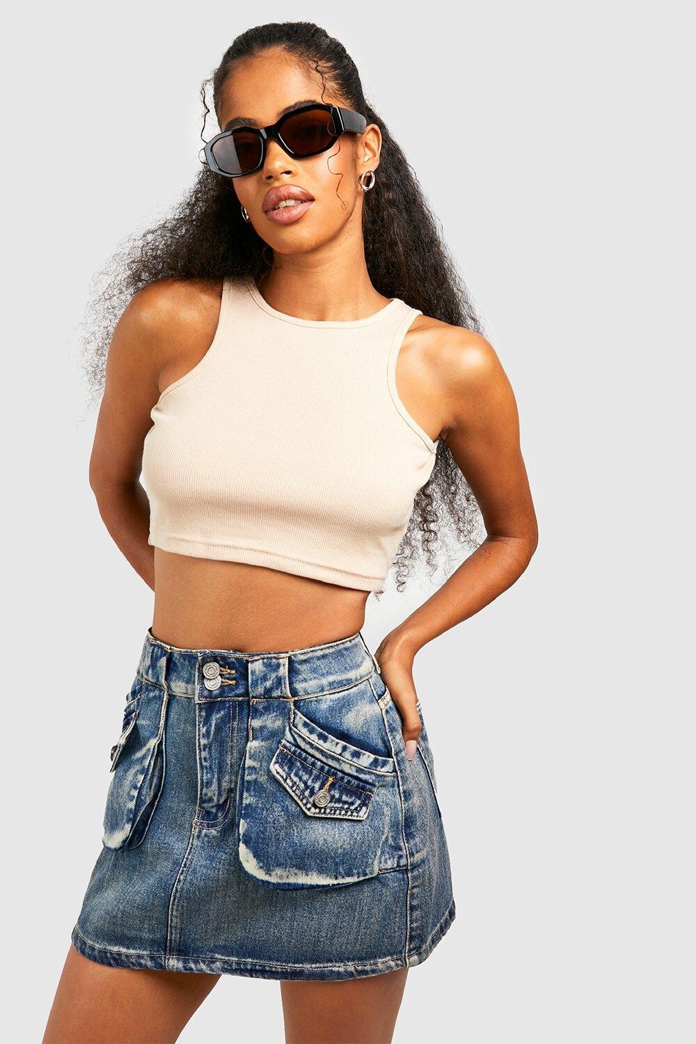 

Жилет basic rib racer neck Boohoo, серый