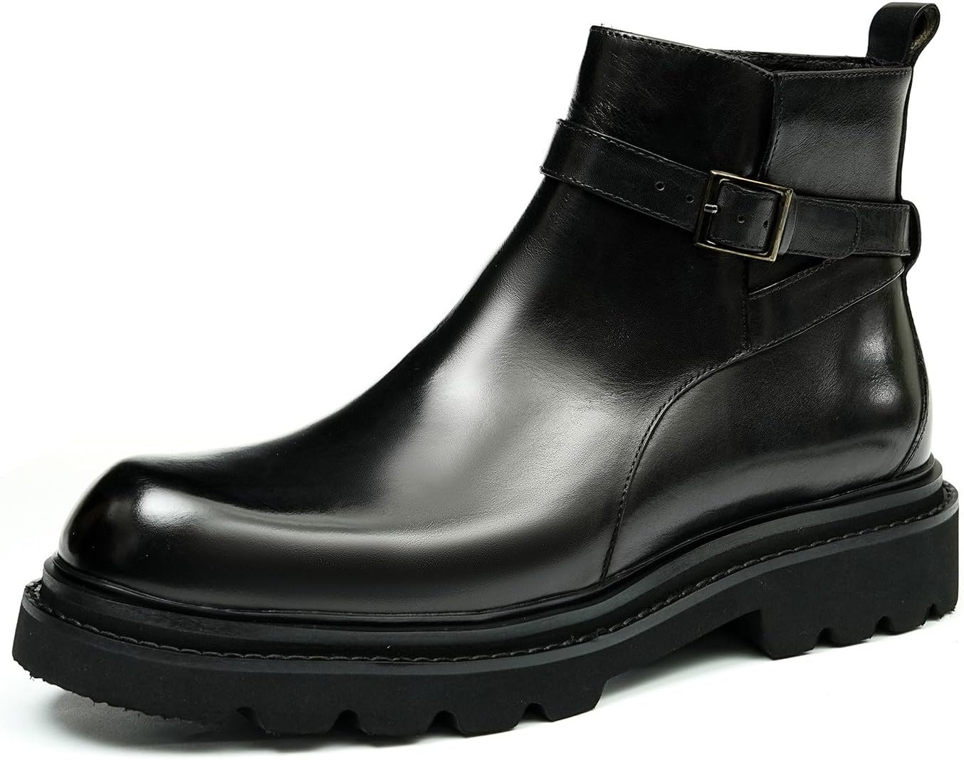 

Мужские черные ботинки Chelsea Santimon Mens из натуральной кожи с носком капля, молнией и высокими голенищами, модные, для выпускного, свадьбы, смокинга, официального делового стиля и повседневного ношения