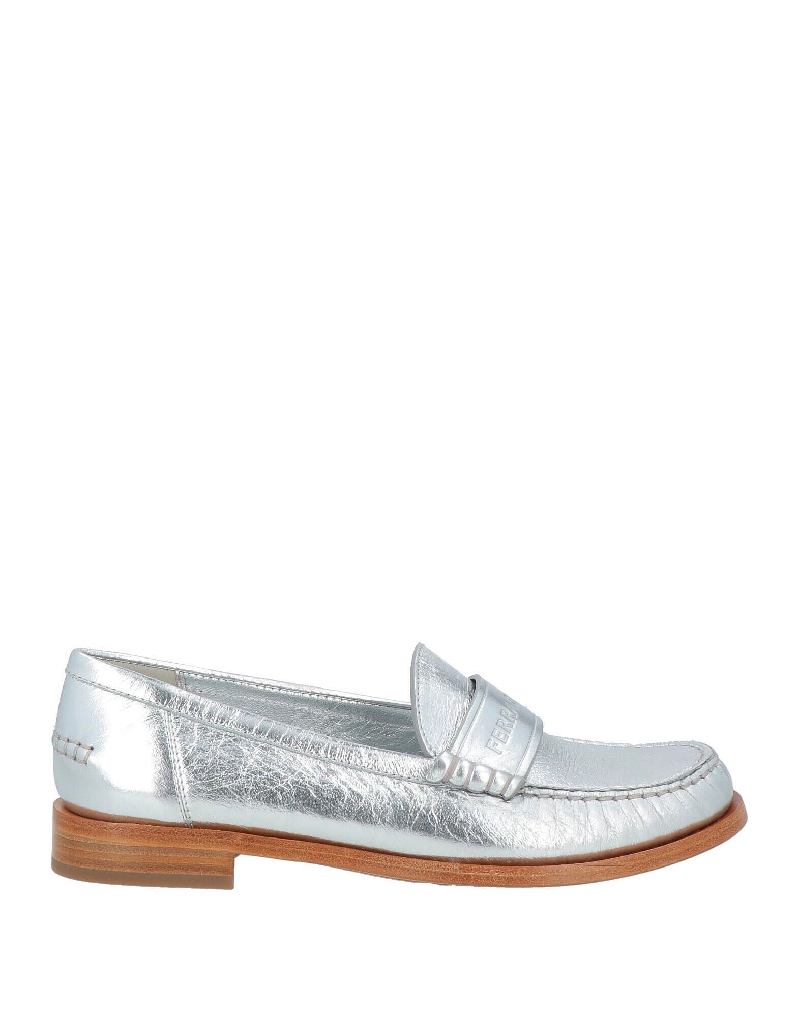 Лоферы Ferragamo, серебряный