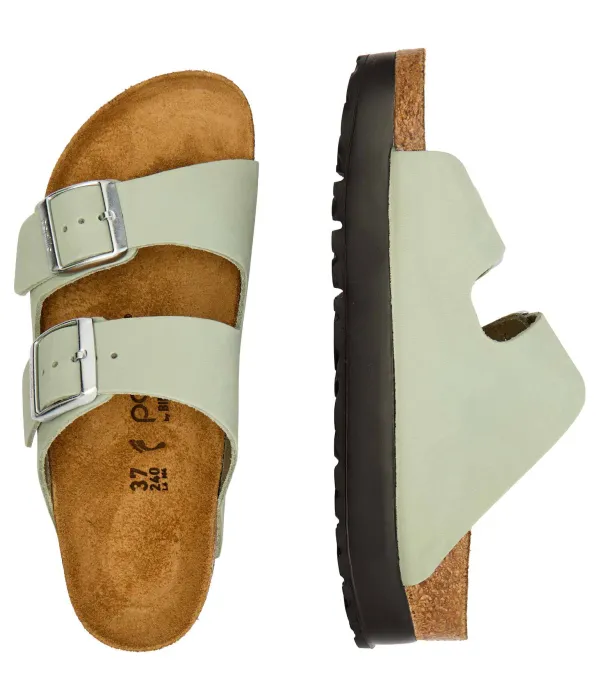 Тапочки из кожи Birkenstock x Papillio Arizona Narrow fit Birkenstock, зеленый — фото 4