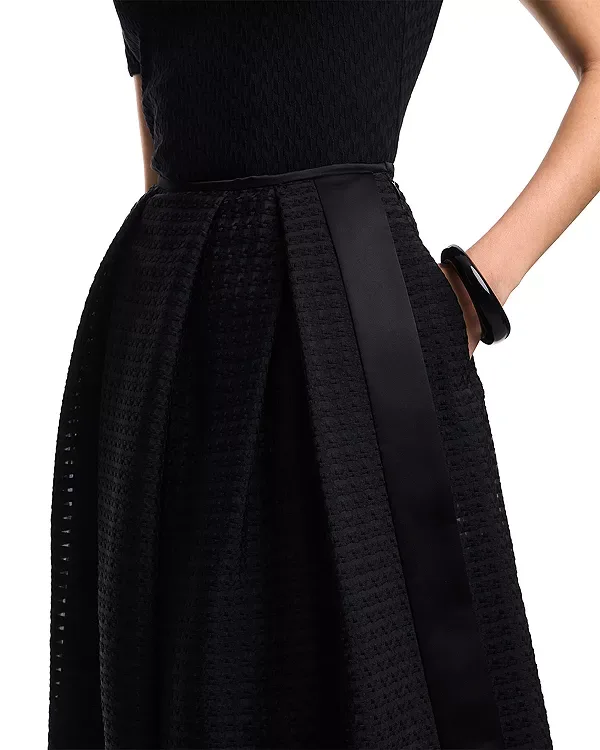 Юбка миди Vichy с 3D жаккардовым узором Emporio Armani, Black — фото 4