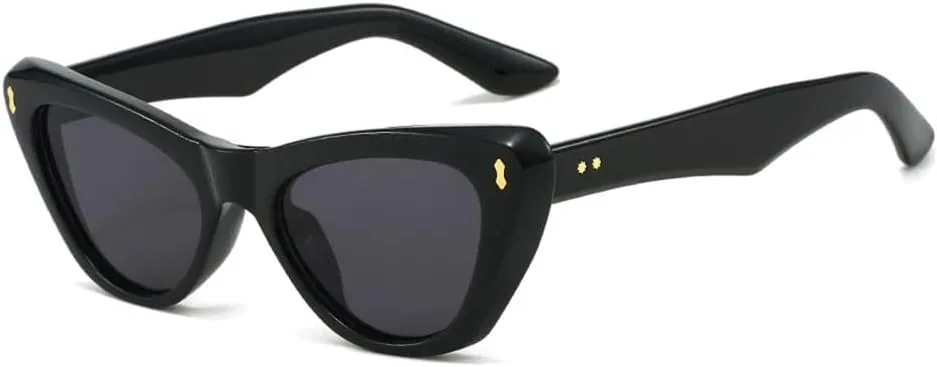 

Солнцезащитные очки «кошачий глаз» для женщин, леопардовый принт, защита от ультрафиолета UV400, ретро-заклепки, солнцезащитные очки для мужчин VFDHN, 1