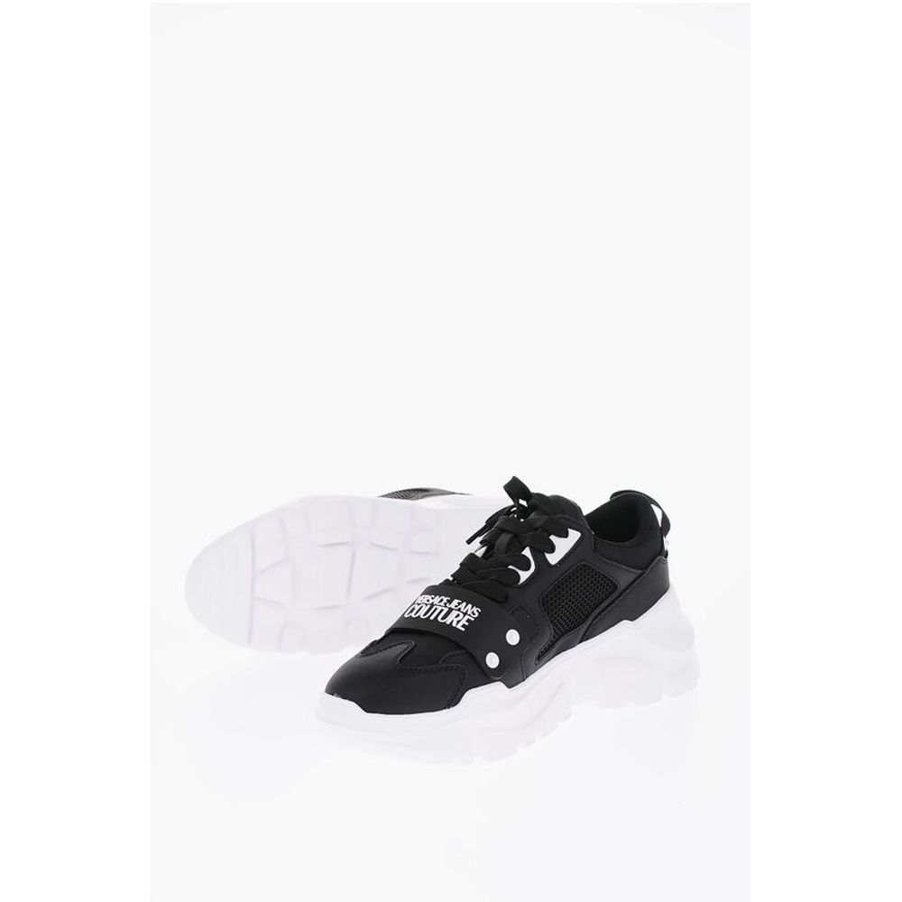 

Кроссовки JEANS COUTURE из кожи и ткани SPEEDTRACK со мной Versace, Black