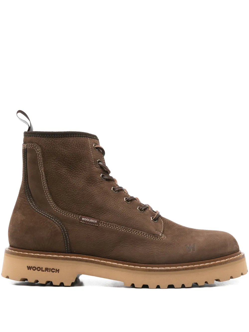 

40-миллиметровые кожаные ботинки на шнуровке WOOLRICH, коричневый