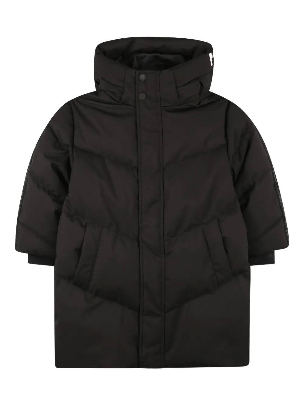 

Пуховик с капюшоном KARL LAGERFELD KIDS, черный