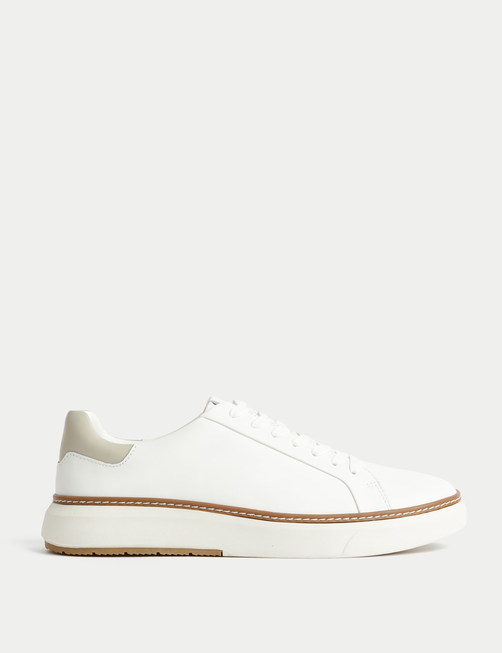 

Кроссовки Airflex Leather Lace Up Marks & Spencer, белый