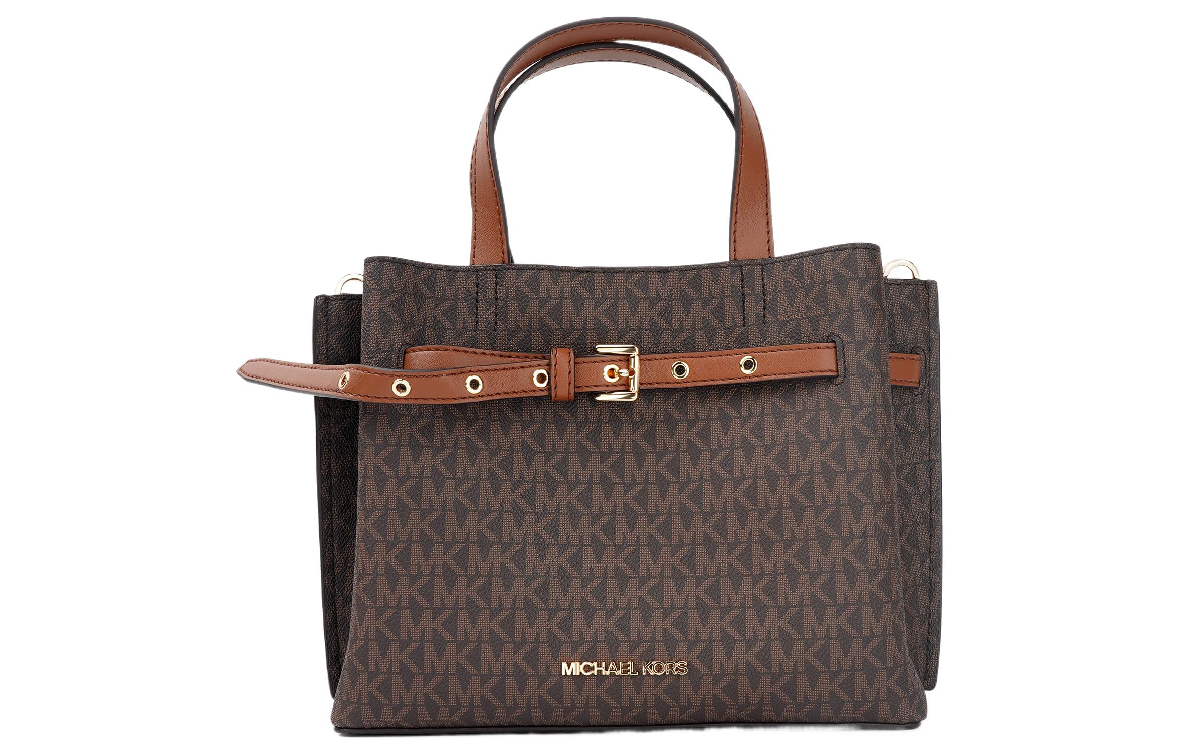 

MICHAEL KORS Сумка Emilia Coated Canvas через плечо, сумка-трансформер, женская, цвет Acorn Brown