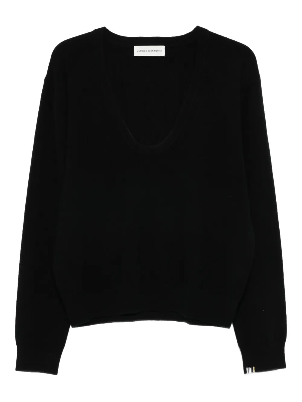

Кашемировый свитер с U-образным вырезом extreme cashmere, черный