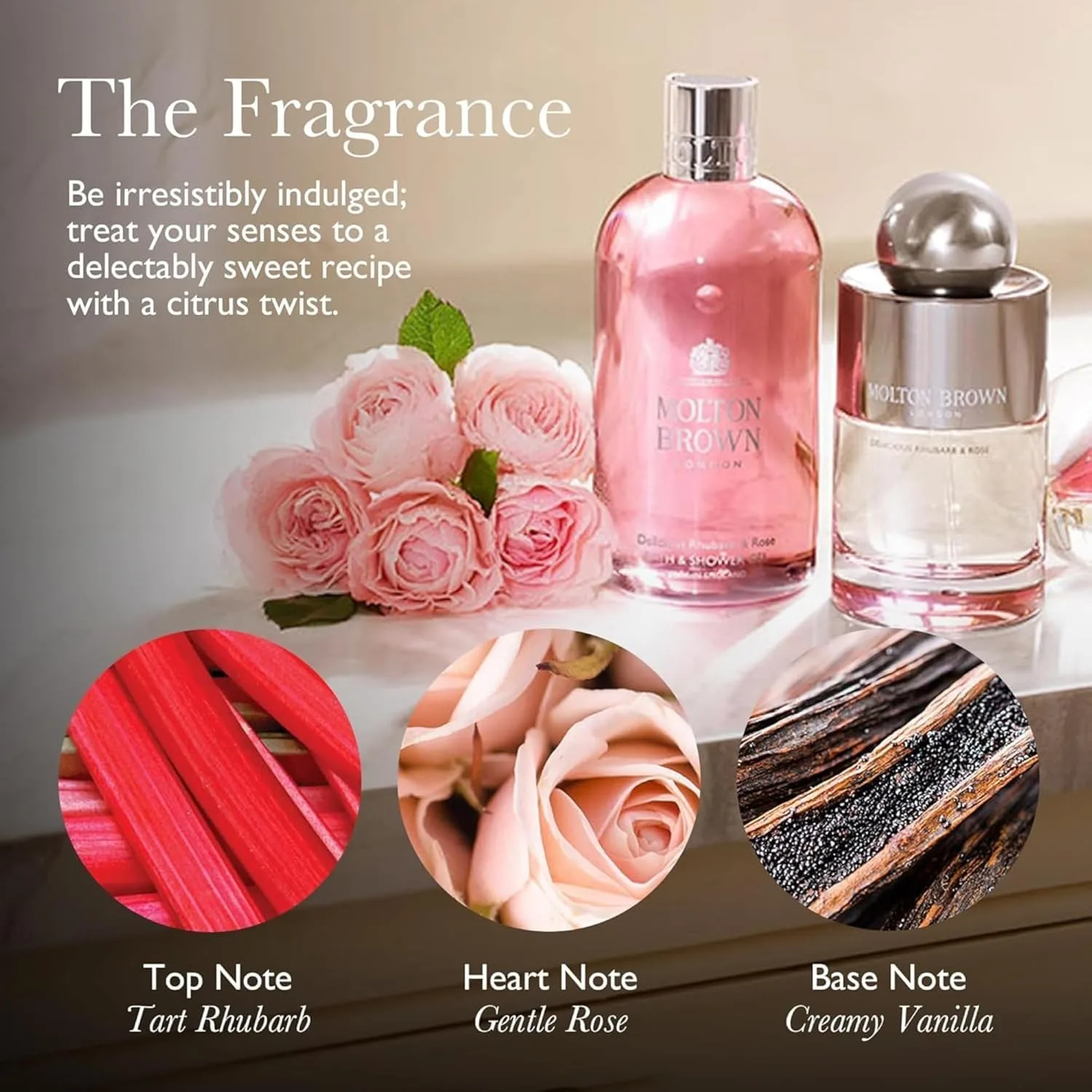 Сменный блок геля для душа Molton Brown Delicious Rhubarb & Rose, 400 мл., Multicolor — фото 3