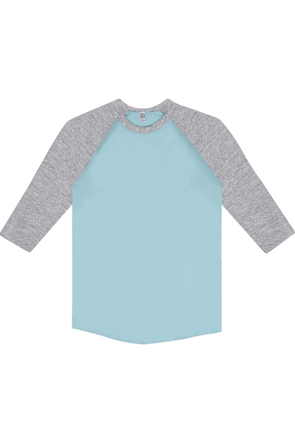 

Футболка бейсбольная Los Angeles Apparel USA-Made с рукавом три четверти и реглан, цвет light blue/ heather grey