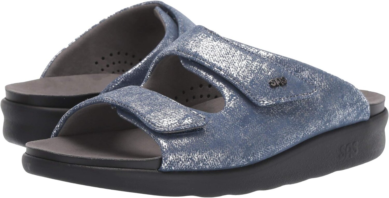 Сандалии на плоской подошве Cozy SAS, цвет Silver/Blue
