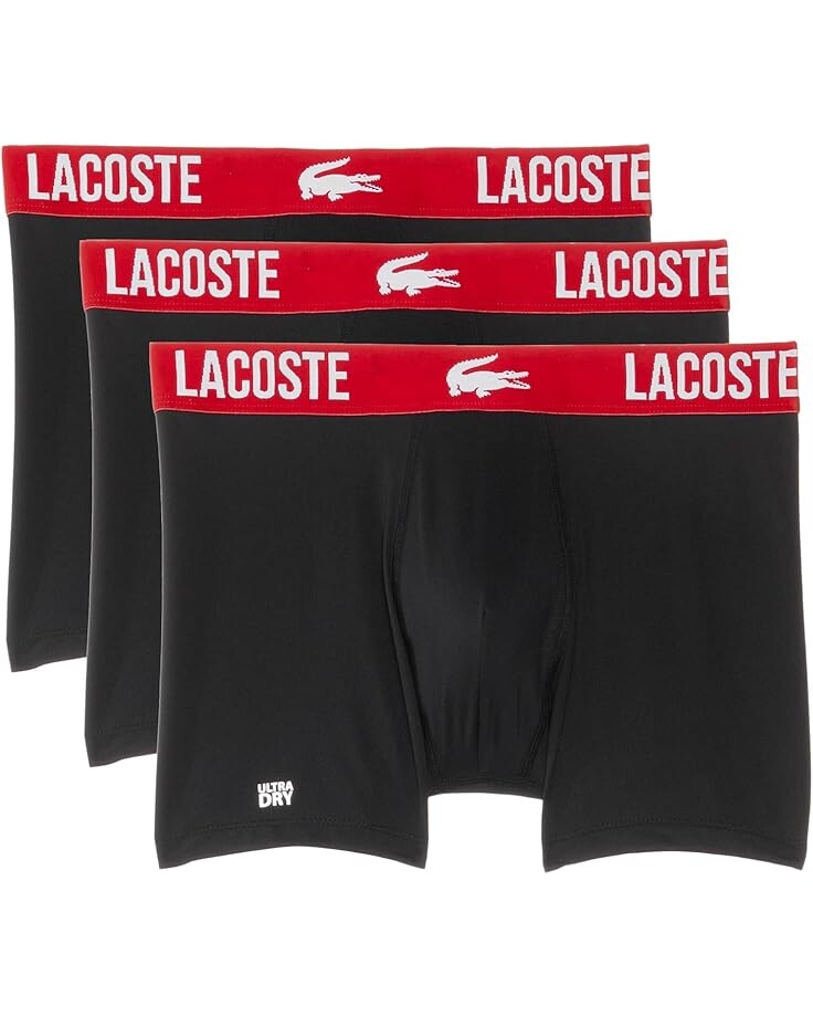 

Боксеры Lacoste Short Microfiber Boxer Brief 3-Pack, цвет Black/Red