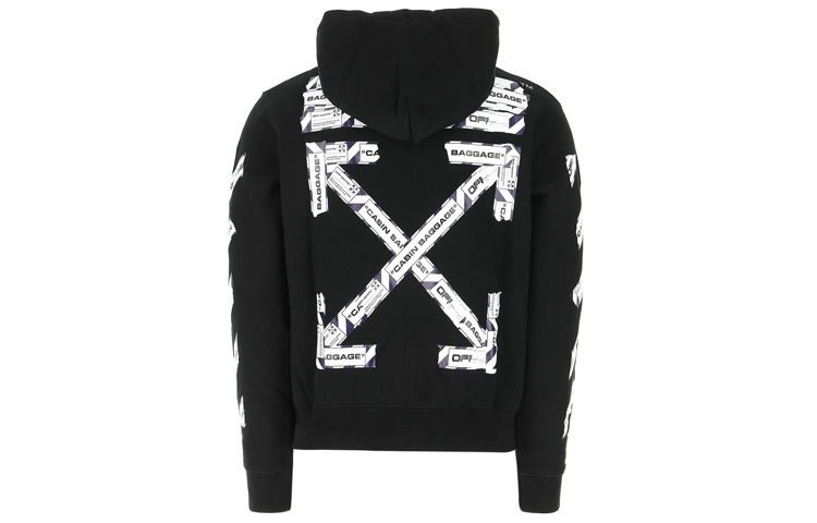 

OFF WHITE Куртка-худи с застежкой-молнией и лентой Airport Tape OFF-WHITE, черный