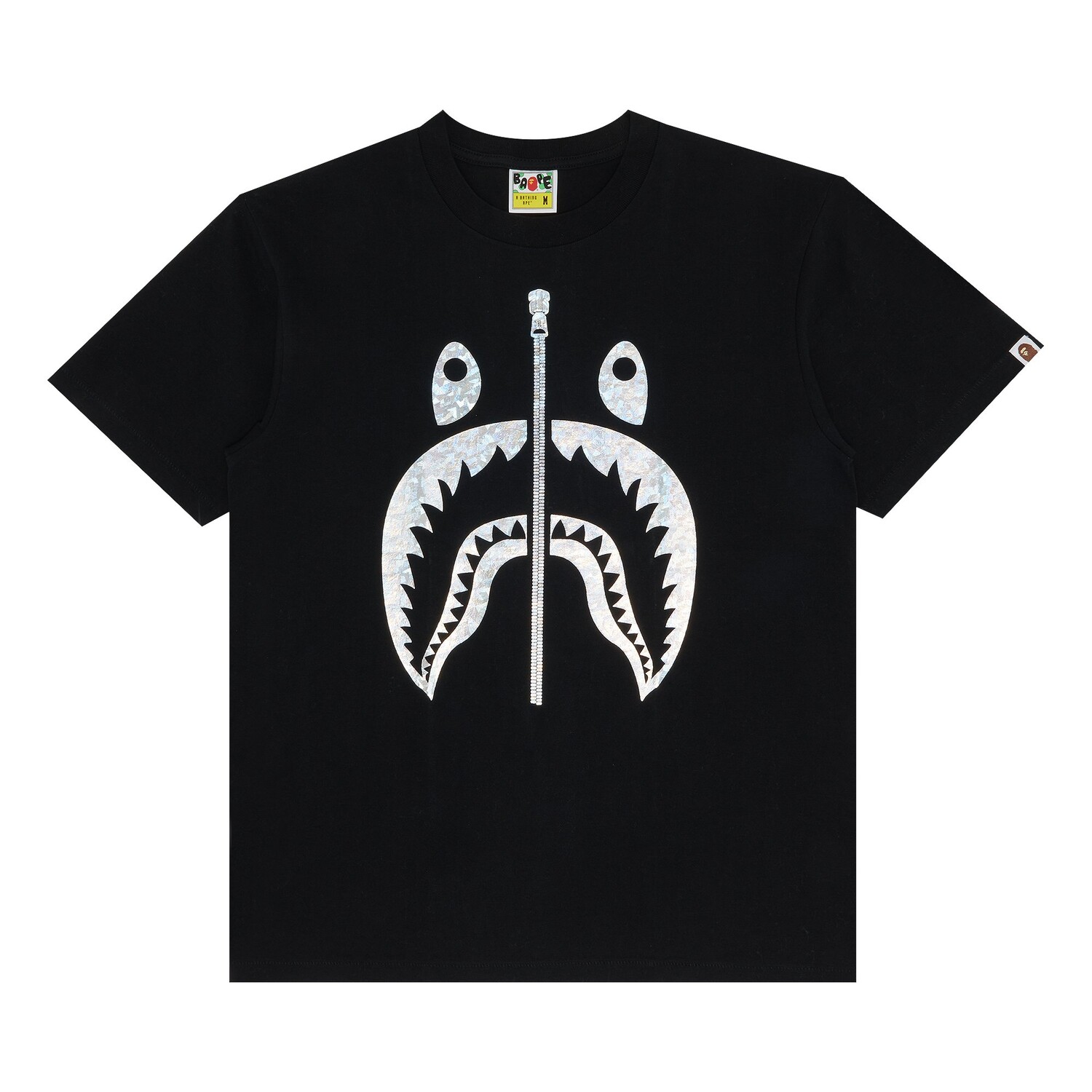 

Футболка BAPE из фольги Акула, Черный/Серебристый