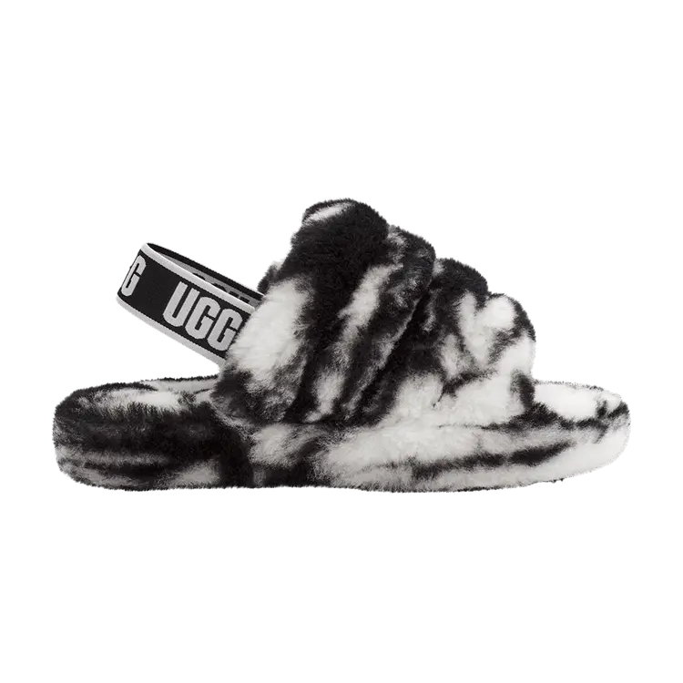 

Кроссовки UGG Fluff Yeah Slide Kids Marble - Black, черный