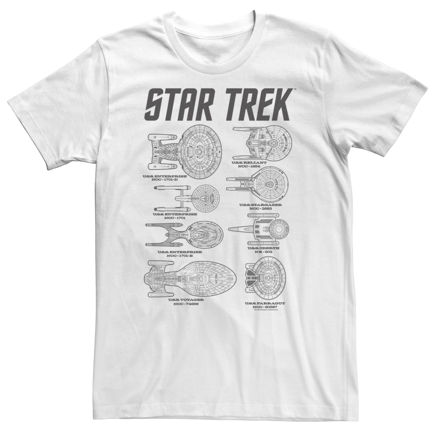 

Мужская футболка Star Trek Next Generation Ships Of Trek Licensed Character