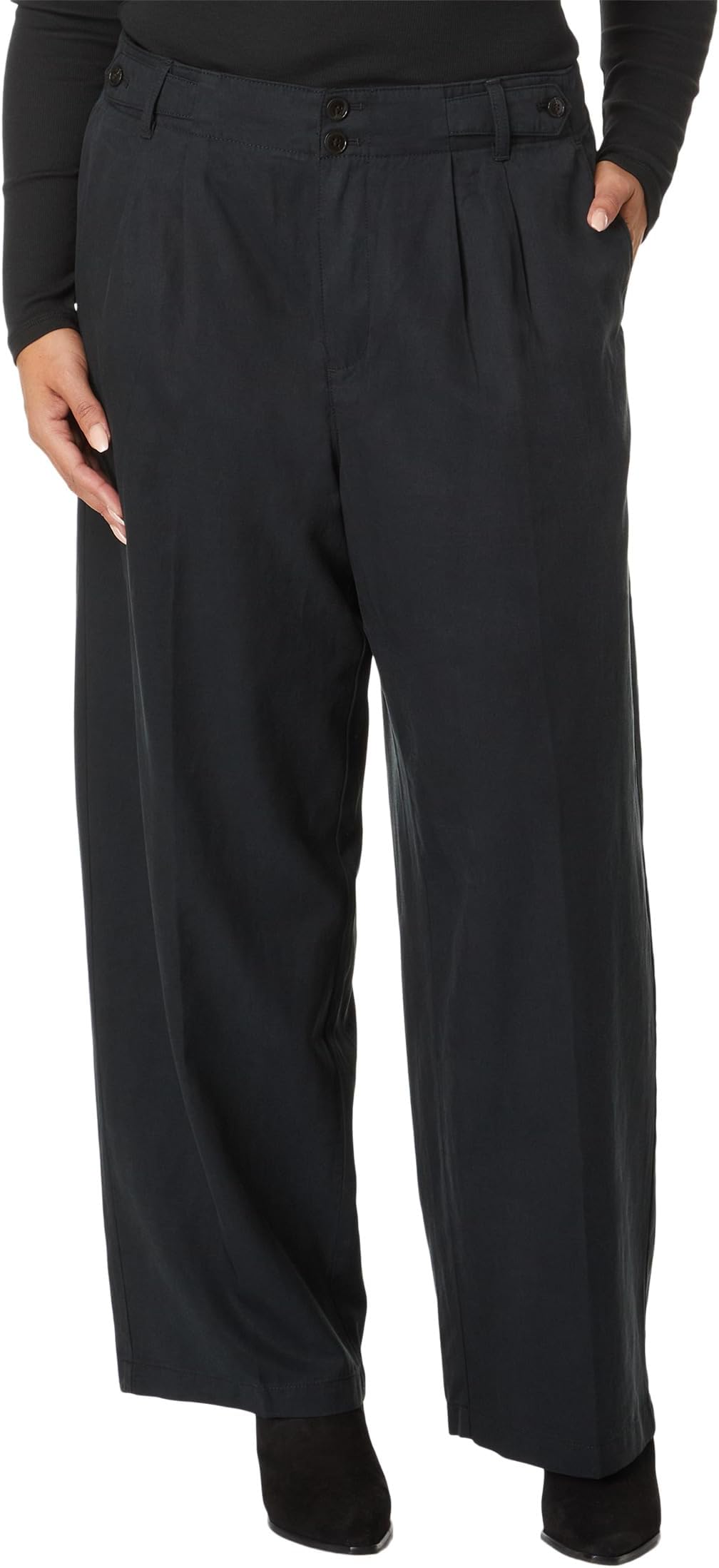 

Брюки Madewell The Plus Harlow Wide-Leg Pant, цвет True Black