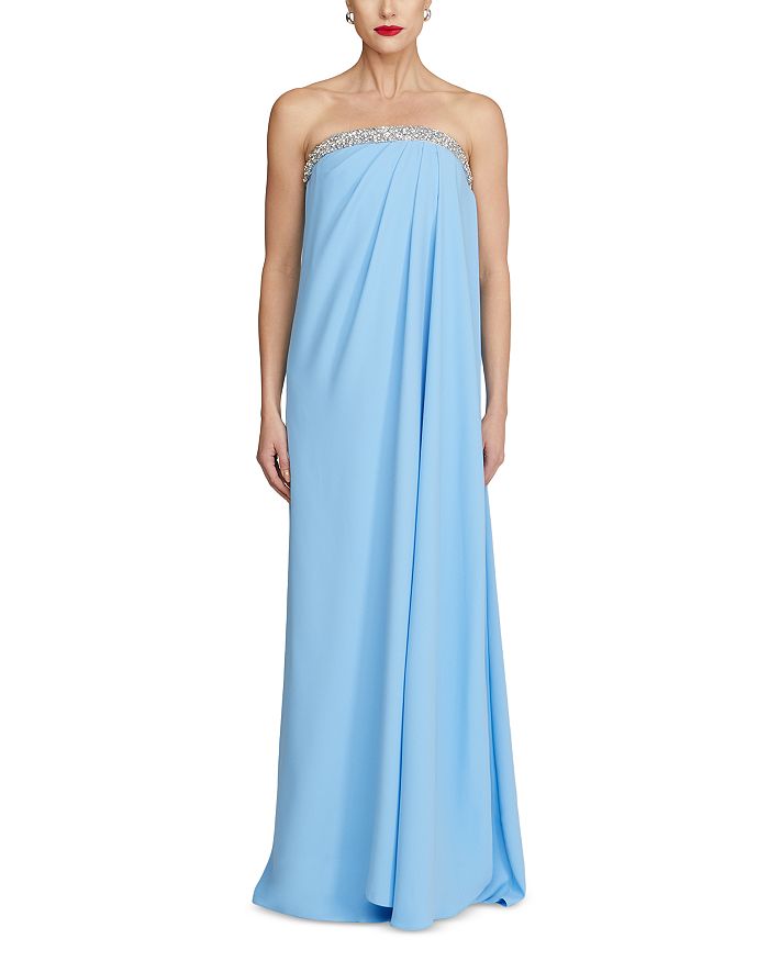 

Платье Fleur без бретелей HALSTON, синий