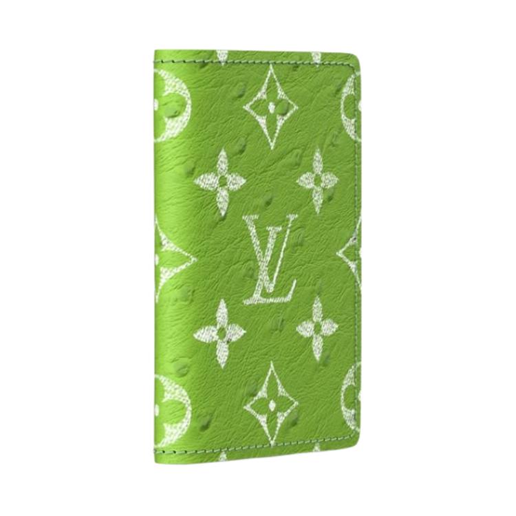 LOUIS VUITTON Кожаный картхолдер Pocket Organizer для мужчин, зеленый — фото 2