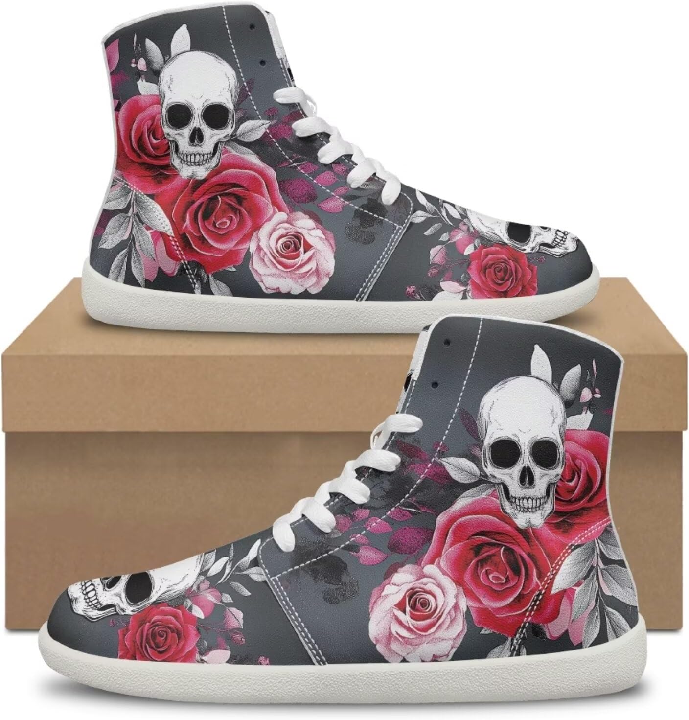 Высокие кроссовки chaqlin High Top, Skeleton Floral Roses — фото 2