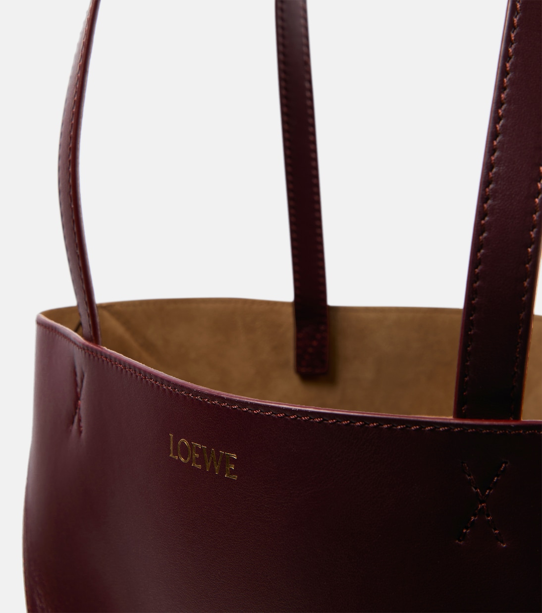 Складная кожаная сумка-тоут Puzzle Fold Medium Loewe, Dark Burgundy — фото 3