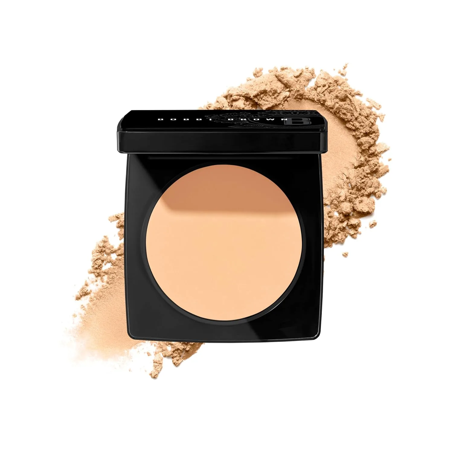 Прессованная пудра Bobbi Brown Sheer Finish | Матирующая фиксирующая пудра, впитывающая излишки кожного сала, для контроля блеска в течение всего дня | В комплекте пуховка, 0,32 унции, 04 Sunny Beige (Sheer peach)