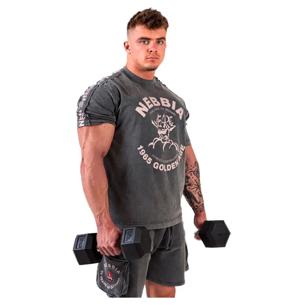 

Футболка с коротким рукавом Nebbia Washed oversized golden age 790, серый