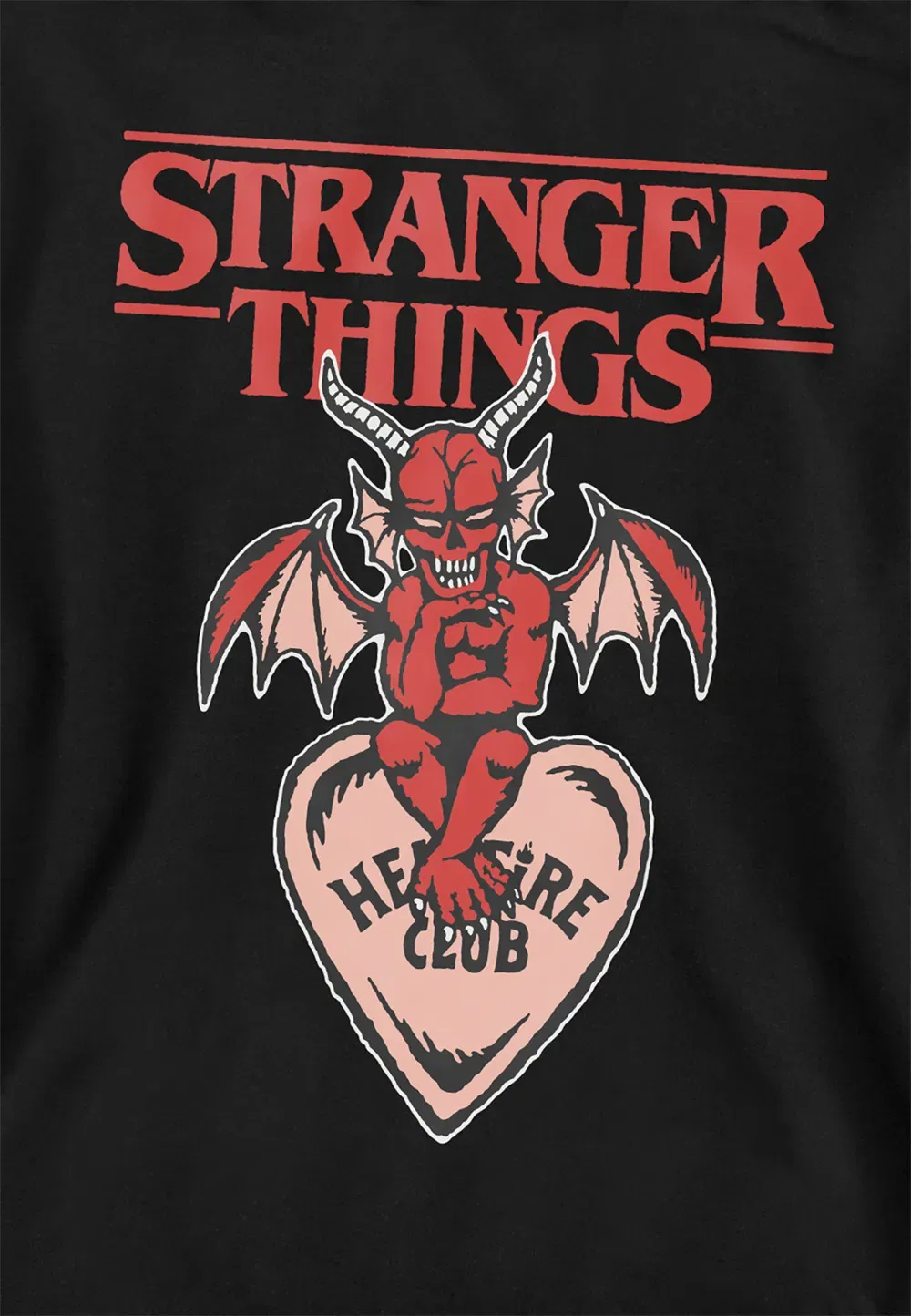 Детский худи Stranger Things Hellfire Heart, черный, черный — фото 2
