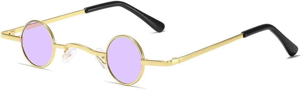 

Солнцезащитные очки LVTFCO маленькие круглые, мужские, в винтажном стиле рок-панк, блэк-метал, стимпанк, женские, мини-очки в стиле хип-хоп, фиолетовые, Purple