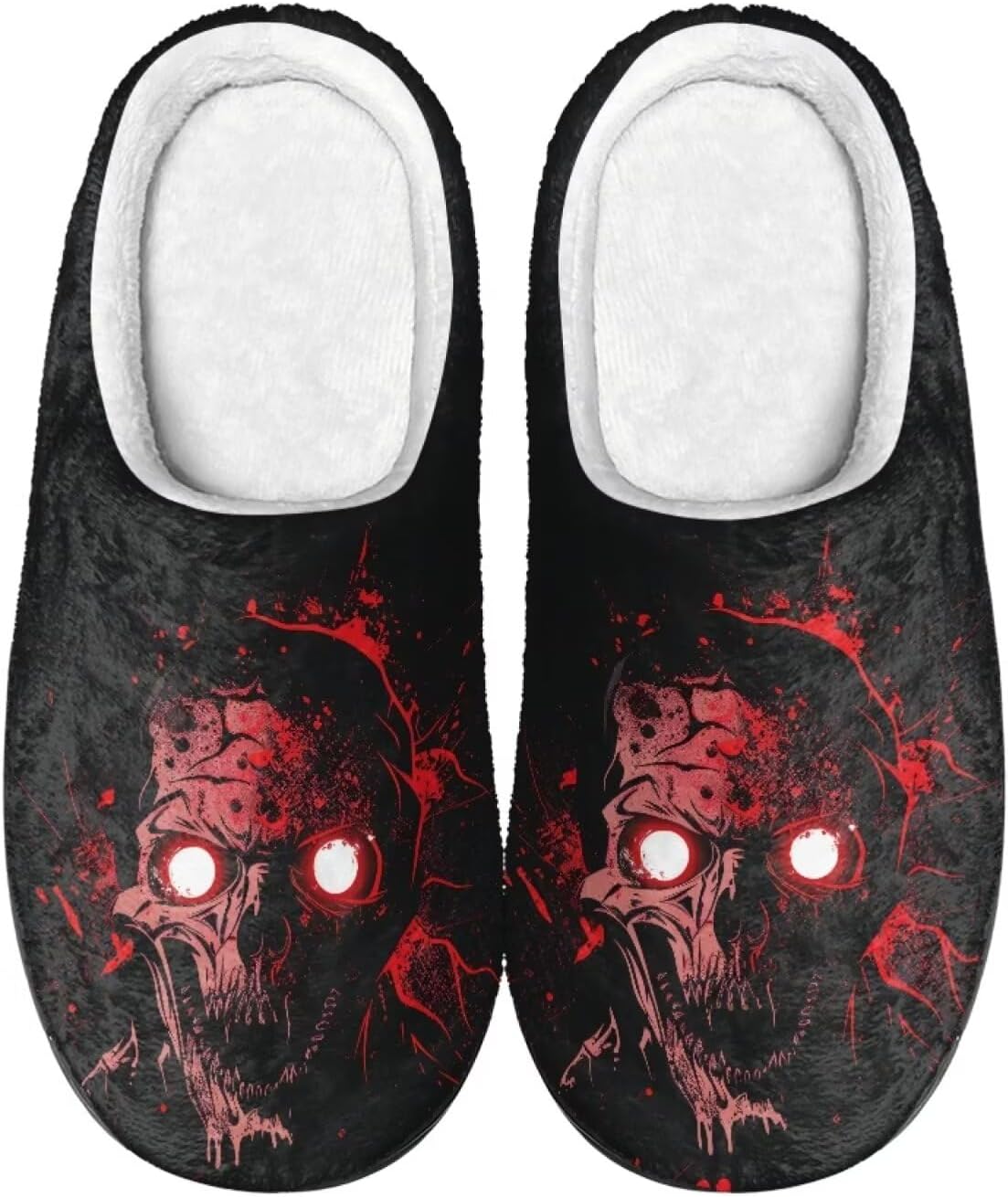 

Тапочки Howilath Halloween Winter из фланели для дома, для мужчин и женщин, легкие, удобные и с противоскользящей подошвой, Horror Skull