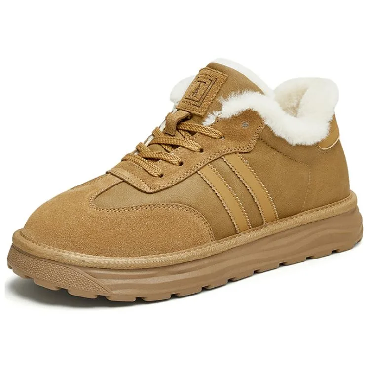 Мужские повседневные кроссовки low top Tata, Apricot/Coffee (Half Fleece, Half Plush) — фото 4