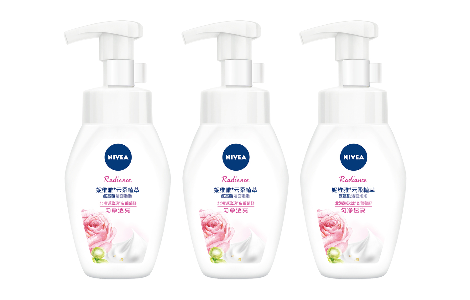 

NIVEA Новый улучшенный увлажняющий очищающий гель rose moisturizing cloud soft amino acid с увлажнением, освежением, очищением 180мл*3