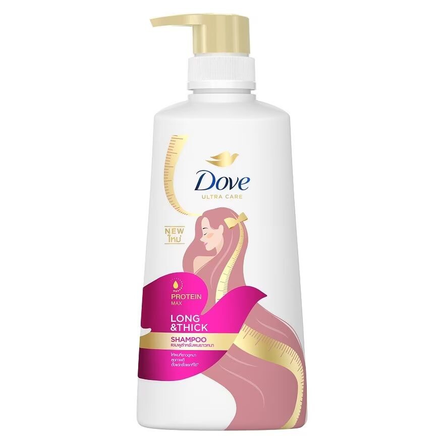 

Dove Шампунь Протеин Макс Лонг Густой 410мл. บำรุง เส้นผม ผมยาวหนา, Pink