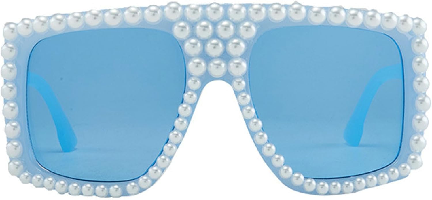 

Квадратные солнцезащитные очки с жемчужным блеском для женщин, роскошные винтажные большие квадратные солнцезащитные очки для вечеринок и фестивалей, блестящие солнцезащитные очки N47 mincl, Blue