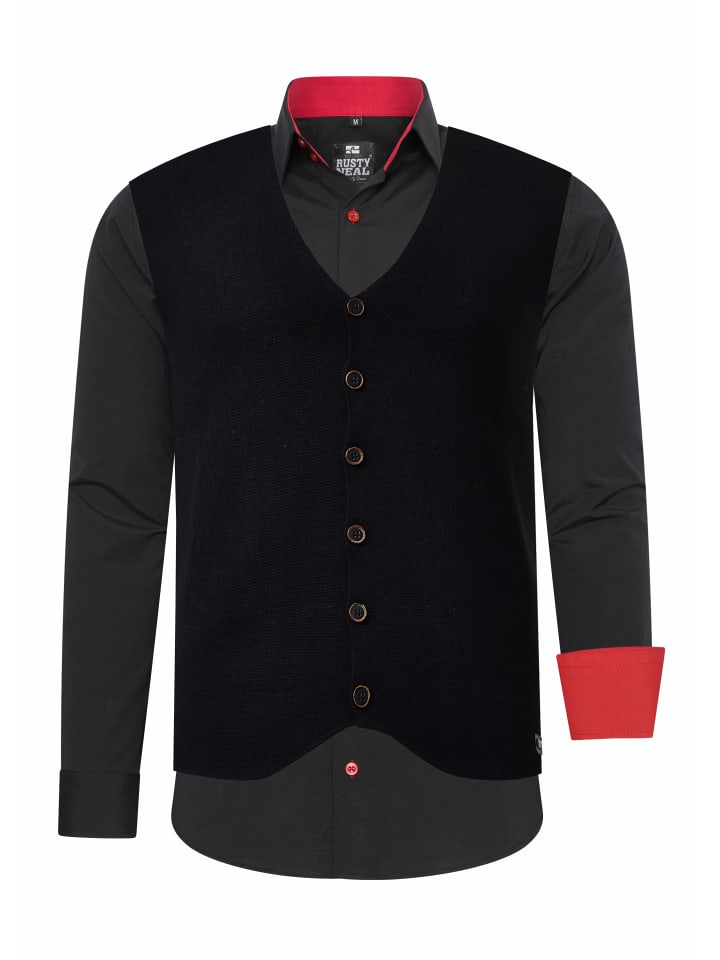 

Rusty Neal Комплект из рубашки и жилета (2 шт.) в черно-красном цвете