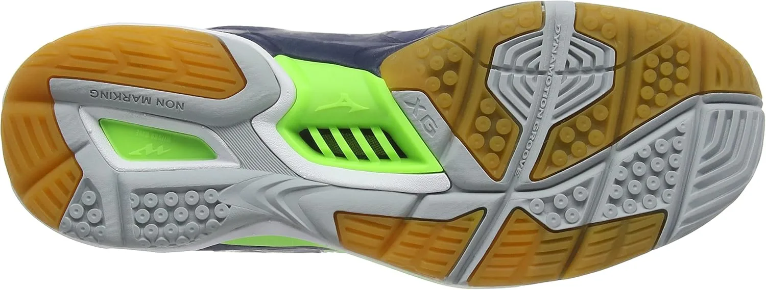 Мужские домашние кроссовки Mizuno Wave Stealth 4, синий/синий/зеленый — фото 4