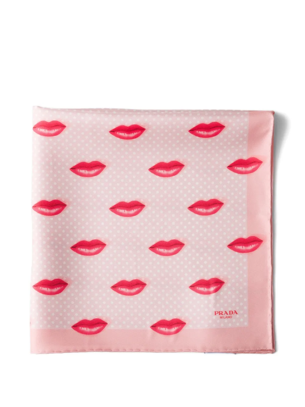 

Шелковый твиловый платок с принтом 55 x 55 Prada, розовый