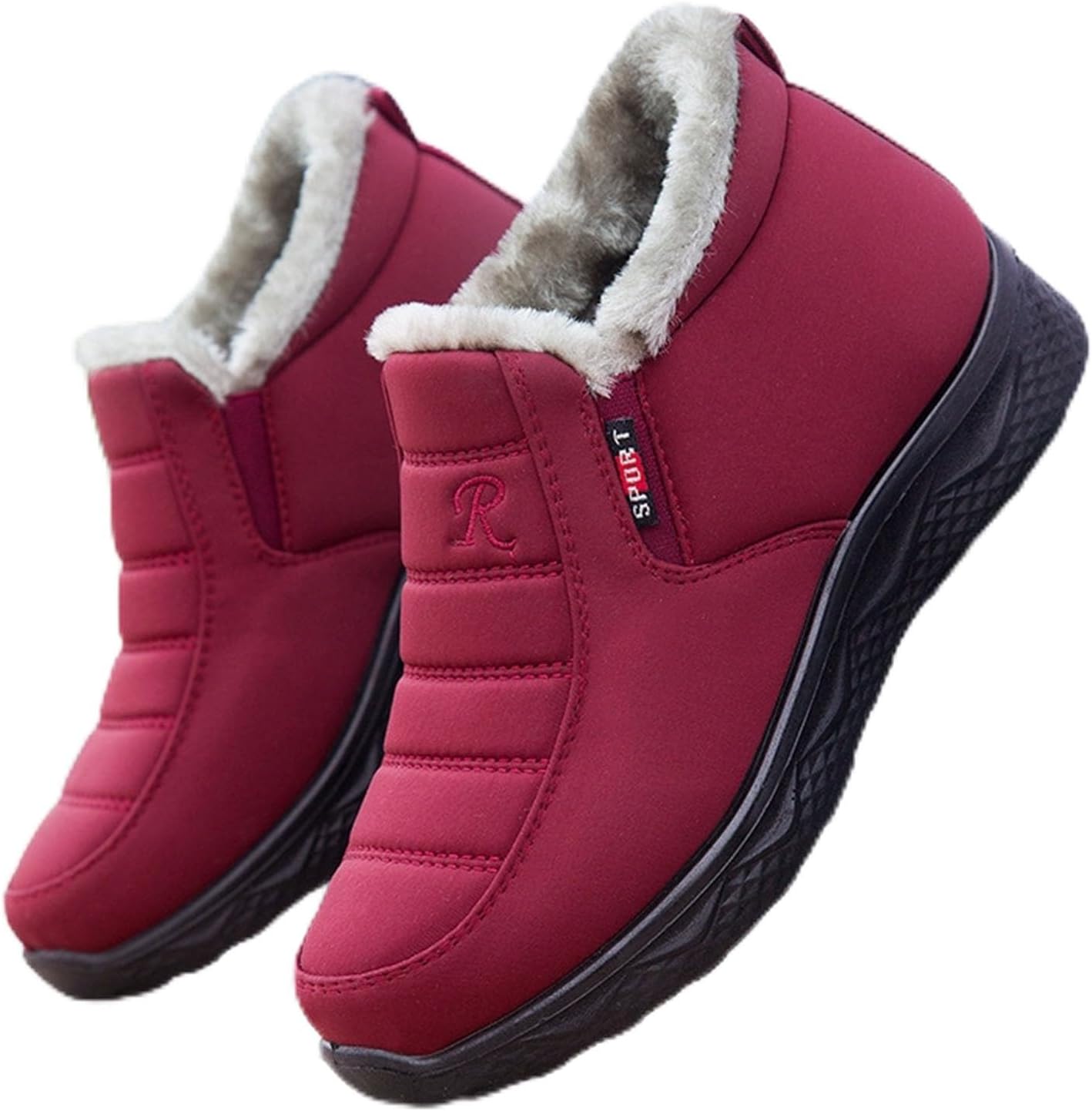 

Зимние ботинки для женщин и мужчин с теплой меховой подкладкой, на молнии, ботильоны до щиколотки, пушистые, водонепроницаемые, противоскользящие, для прогулок, с круглым носком, удобная обувь для улицы, унисекс Generic, Multicolor 02