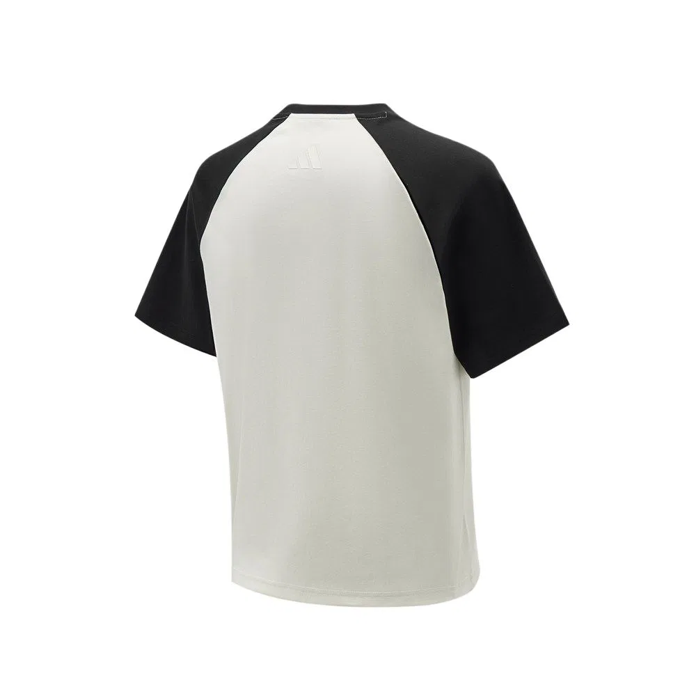 Футболка женская White/Black с круглым вырезом, средней посадки Adidas — фото 3