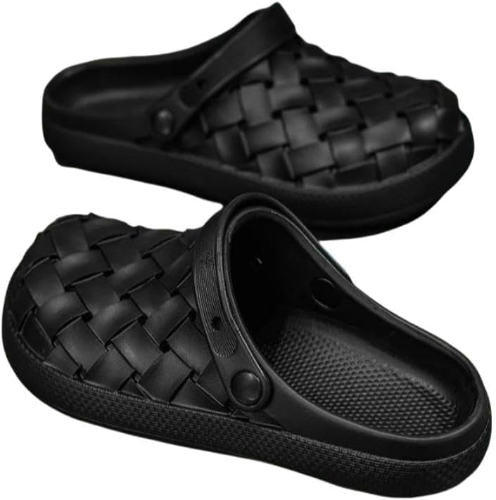 

Мужские летние тапочки-клоги с противоскользящей толстой подошвой, удобные пляжные тапочки для улицы Dmmwcx, черный